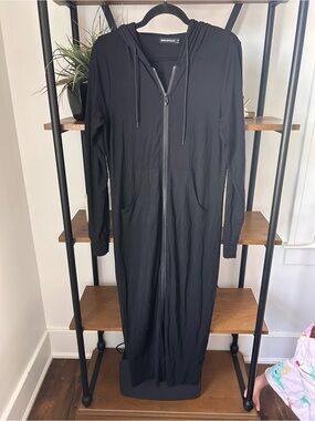 Emmy Deveaux Long Hooded Zip Maxi Jacket